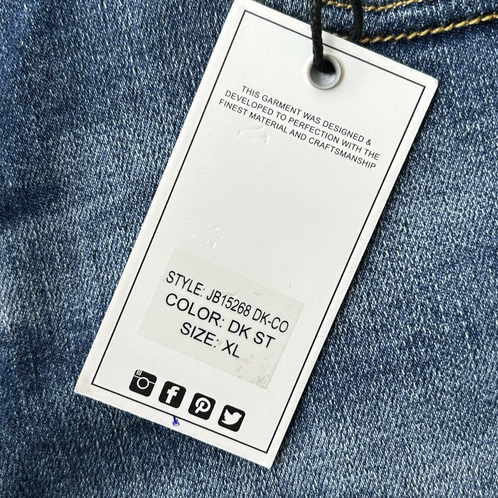 NEW Judy Blue Released Hem Shorts Women Size XL Blue Dark Wash Mid Rise Cut Offs - Picture 9 of 10